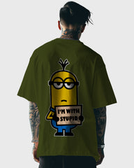 Mens Oversized Tshirt Cartoon Minions Kevin