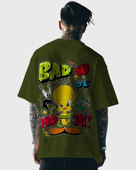 Mens Oversized Tshirt Cartoon Loony Tunes Tweety