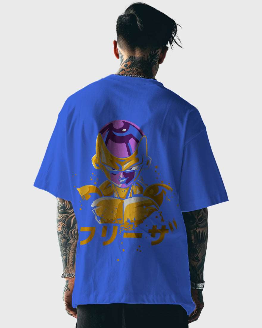 Mens Oversized Tshirt Anime Dragonballz Golden Freezer