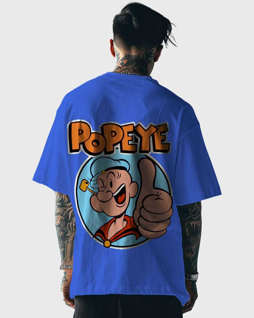 Mens Oversized Tshirt Cartoon Popeye Popeye