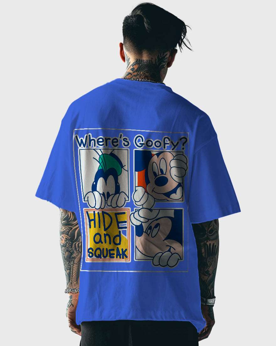 Mens Oversized Tshirt Cartoon Mickeymouse Goofy And Mickey