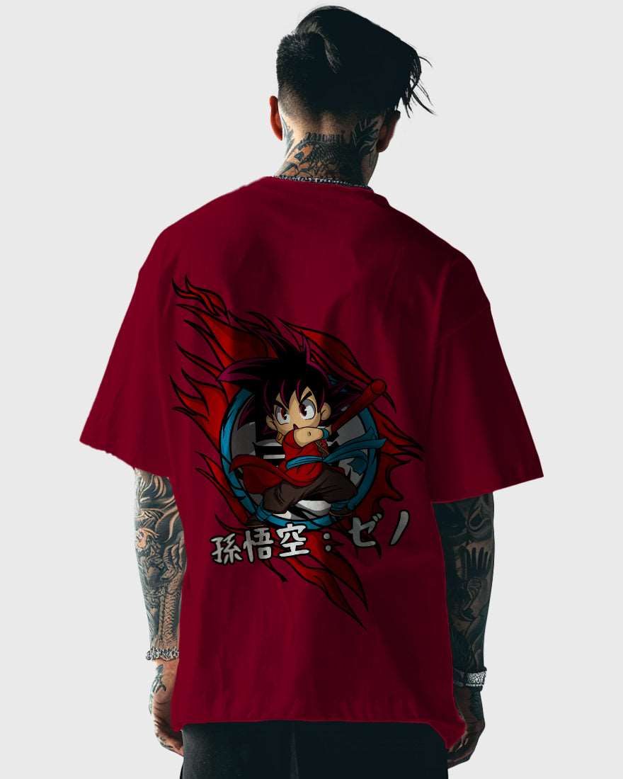 Mens Oversized Tshirt Anime Dragonballz Goku Kid