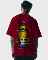 Mens Oversized Tshirt Cartoon Minions Kevin