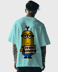 Mens Oversized Tshirt Cartoon Minions Kevin