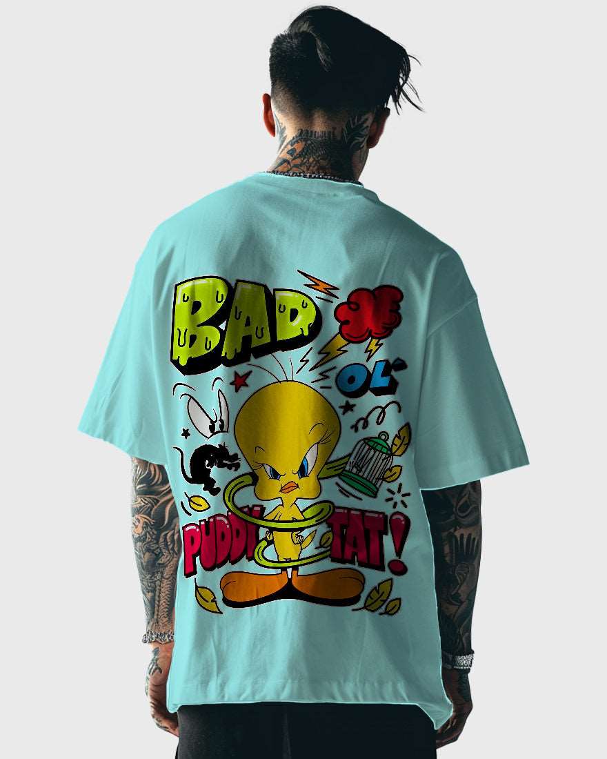 Mens Oversized Tshirt Cartoon Loony Tunes Tweety