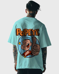 Mens Oversized Tshirt Cartoon Popeye Popeye