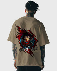 Mens Oversized Tshirt Anime Dragonballz Goku Kid