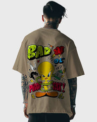 Mens Oversized Tshirt Cartoon Loony Tunes Tweety