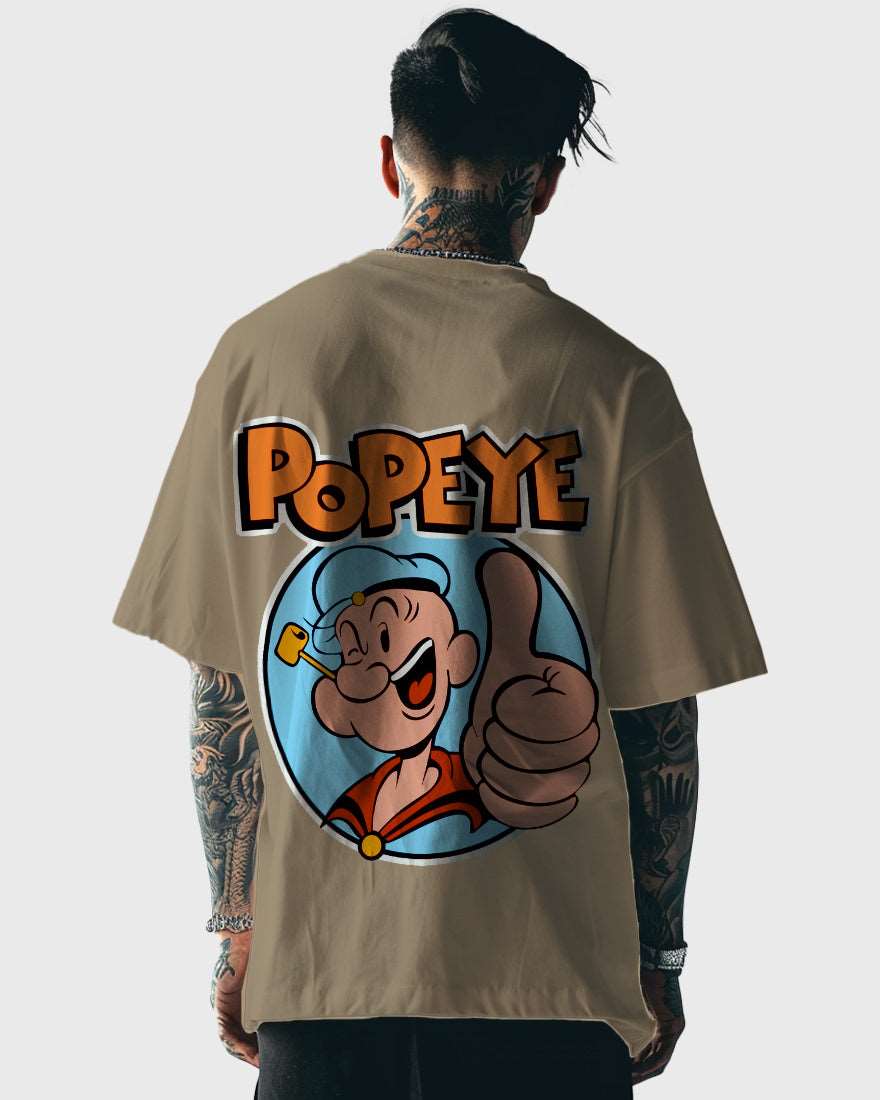 Mens Oversized Tshirt Cartoon Popeye Popeye