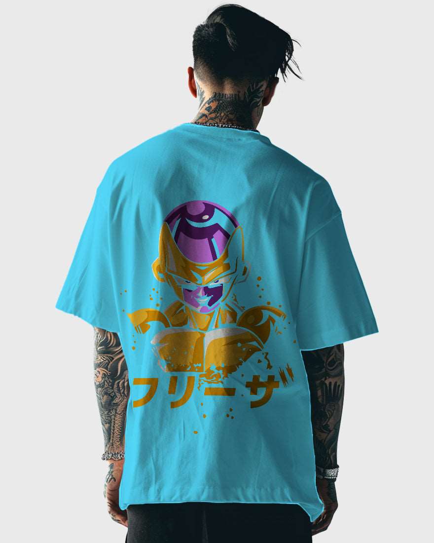 Mens Oversized Tshirt Anime Dragonballz Golden Freezer