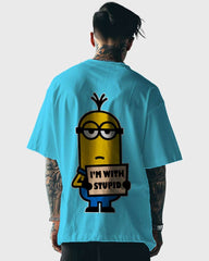 Mens Oversized Tshirt Cartoon Minions Kevin