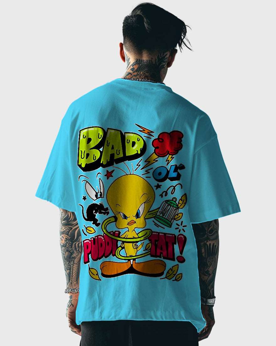 Mens Oversized Tshirt Cartoon Loony Tunes Tweety