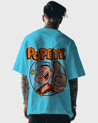 Mens Oversized Tshirt Cartoon Popeye Popeye