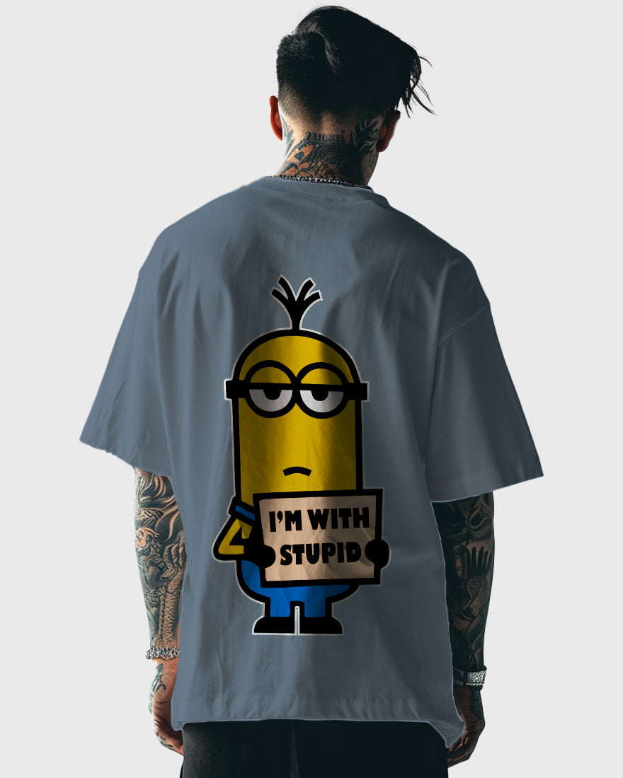 Mens Oversized Tshirt Cartoon Minions Kevin