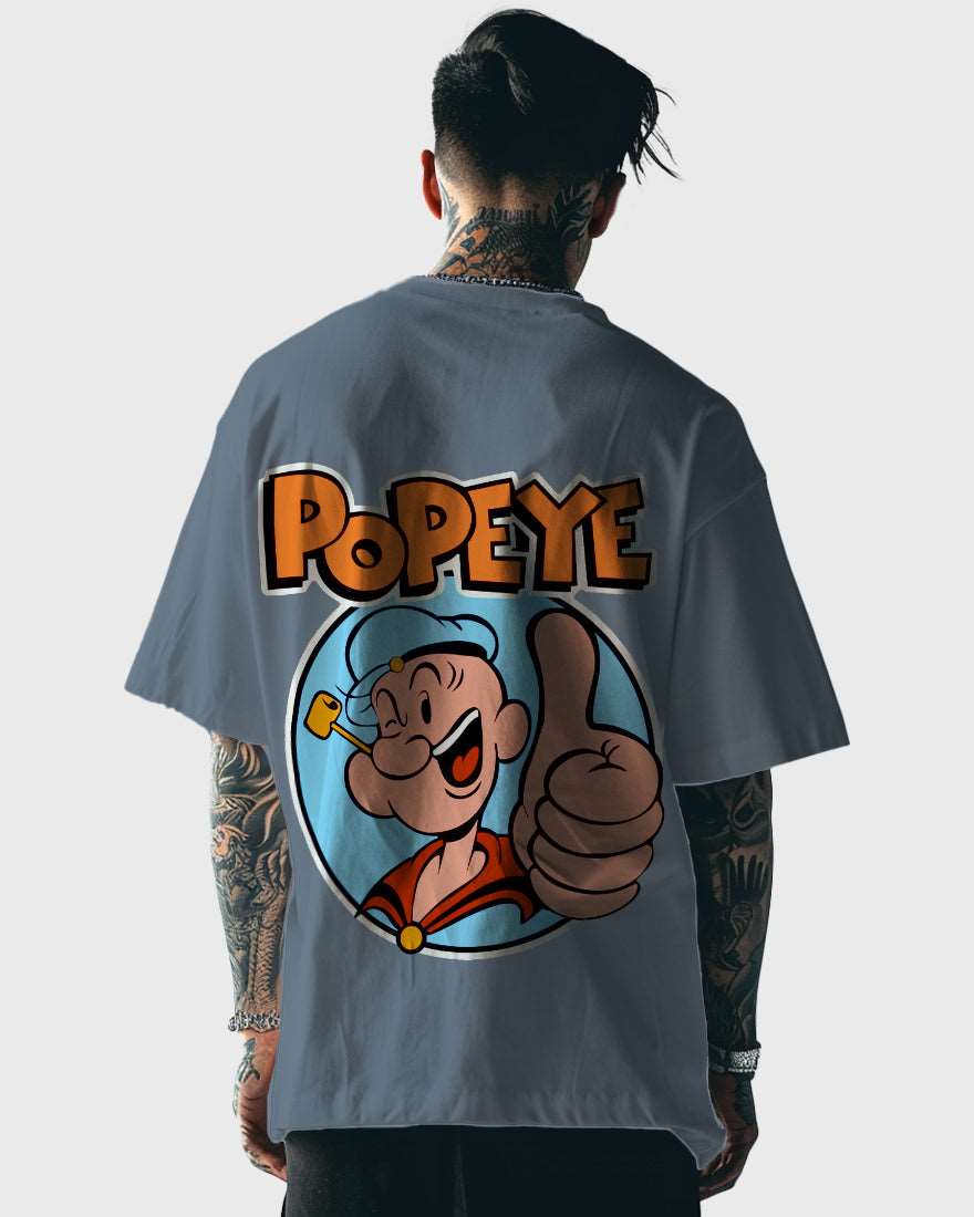 Mens Oversized Tshirt Cartoon Popeye Popeye