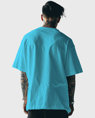 Men Oversized Tshirt Plain - Ocean Blue