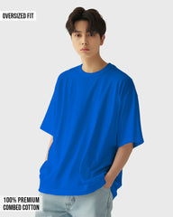 Men Oversized Tshirt Plain - Ice Blue