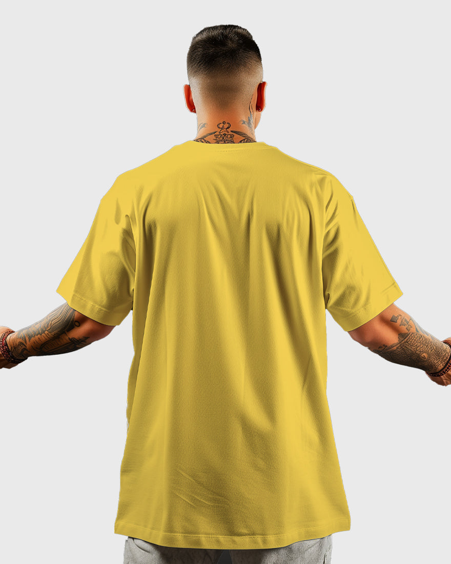 Men Oversized Tshirt Plain - Mustard yellow