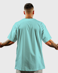 Men Oversized Tshirt Plain - Lite ocean blue