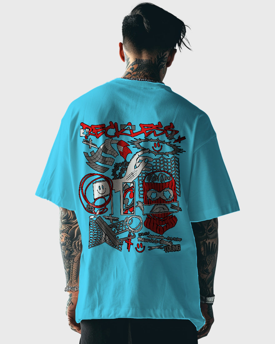 Mens Oversized Tshirt Funky Reckless