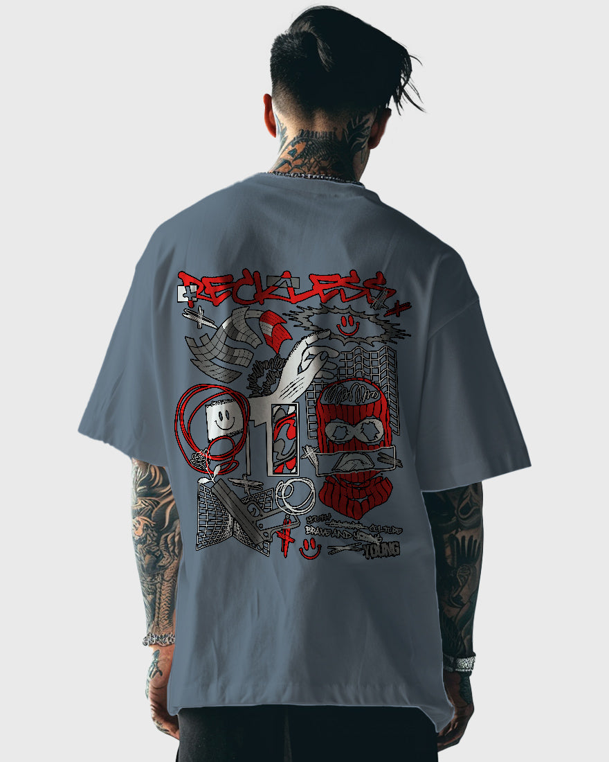 Mens Oversized Tshirt Funky Reckless