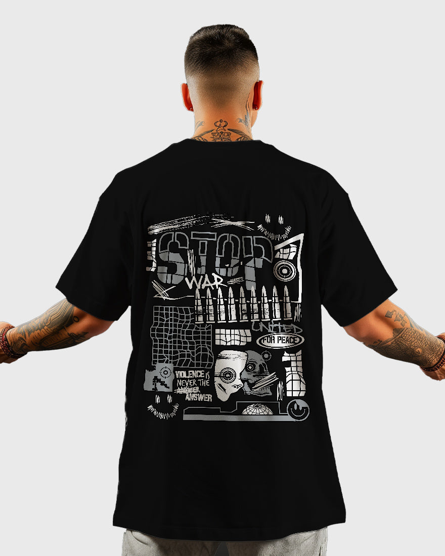 Mens Oversized Tshirt Funky Stopwar