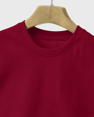 Men Regular Tshirt Plain - Burgundy