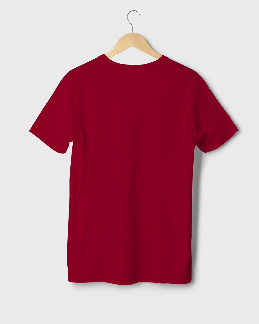 Men Regular Tshirt Plain - Burgundy