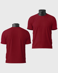 Men Regular Tshirt Plain - Burgundy