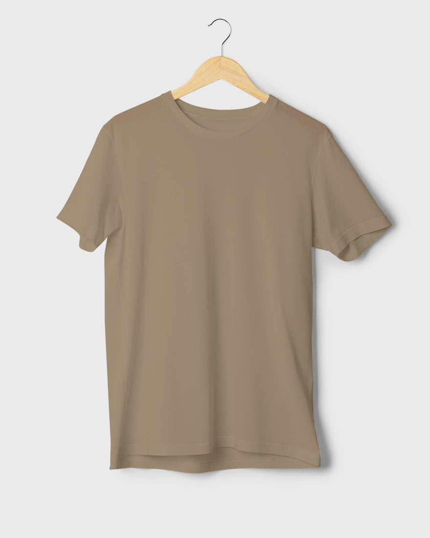 Men Regular Tshirt Plain - Dark beige