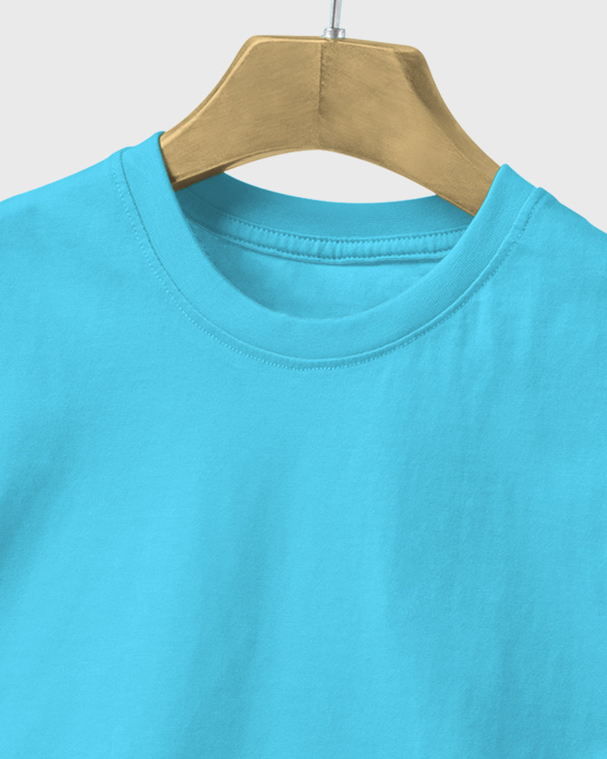 Men Regular Tshirt Plain - Ice Blue