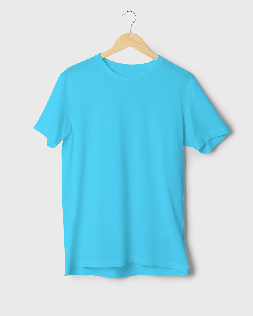 Men Regular Tshirt Plain - Ice Blue