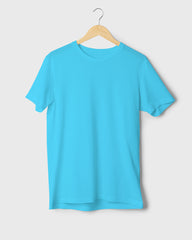 Men Regular Tshirt Plain - Ice Blue