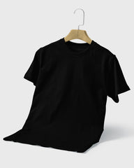 Men Regular Tshirt Plain - Jet black