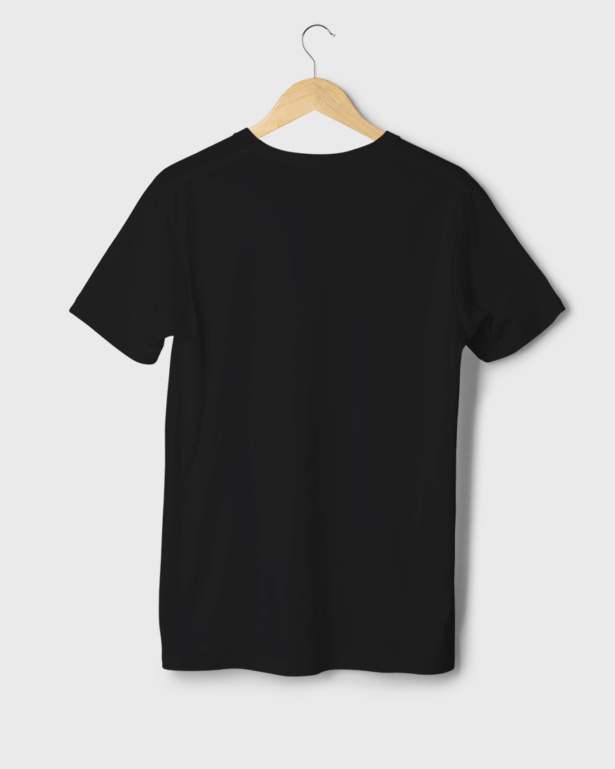 Men Regular Tshirt Plain - Jet black