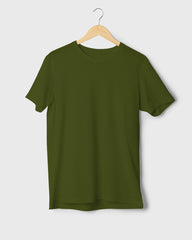 Men Regular Tshirt Plain - Military Green