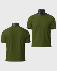 Men Regular Tshirt Plain - Military Green