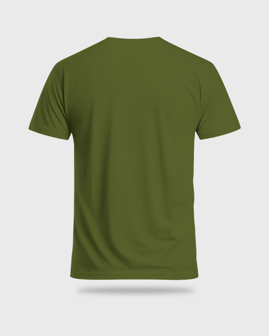 Men Regular Tshirt Plain - Military Green