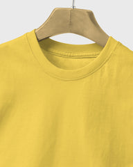 Men Regular Tshirt Plain - Mustard yellow