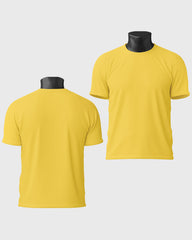 Men Regular Tshirt Plain - Mustard yellow