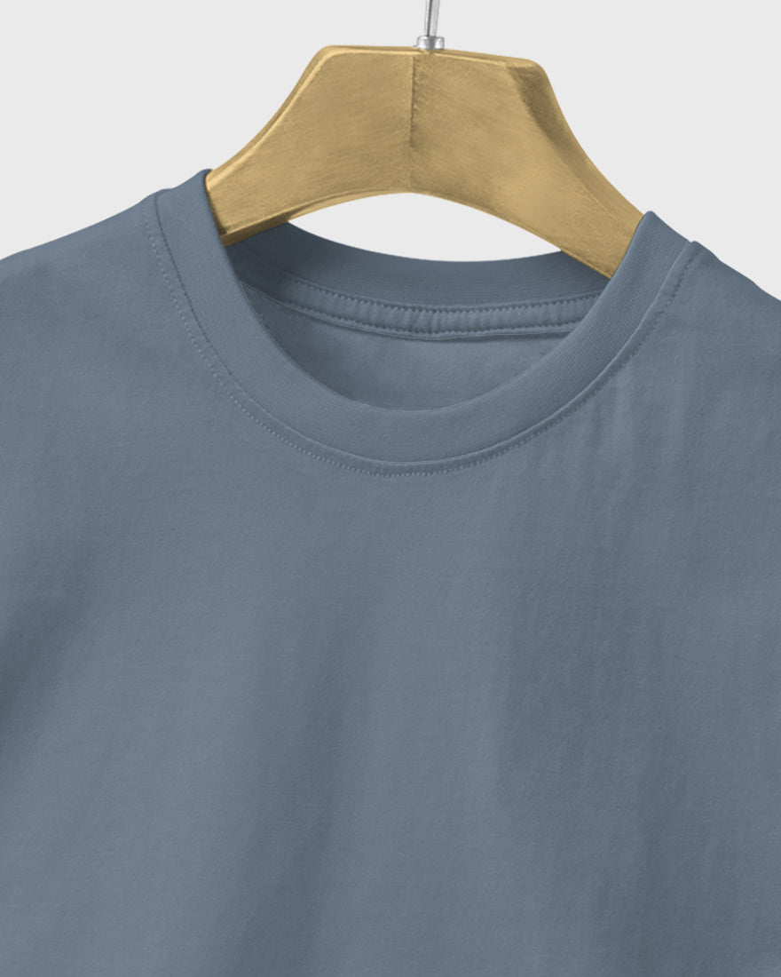 Men Regular Tshirt Plain - Slate grey