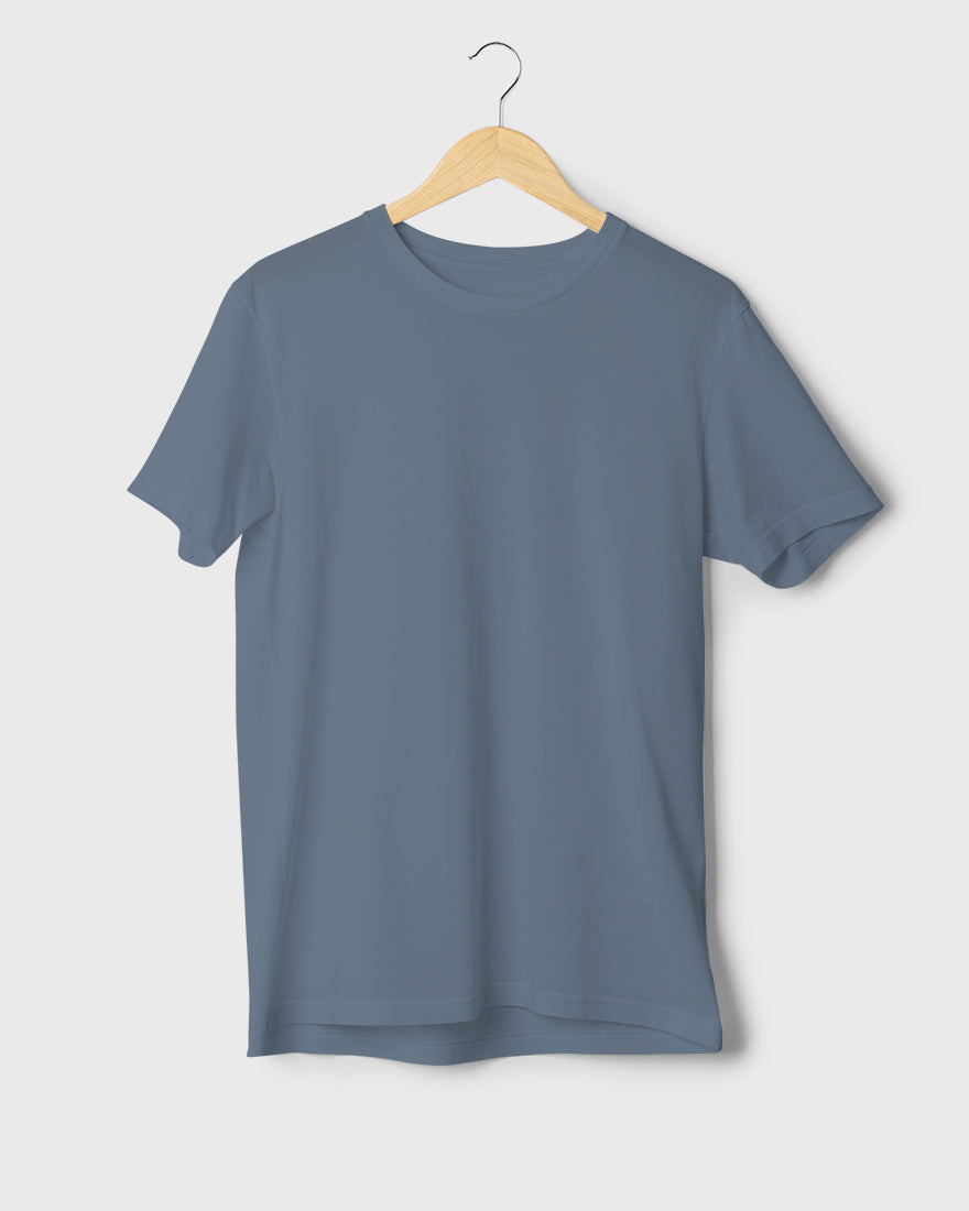 Men Regular Tshirt Plain - Slate grey