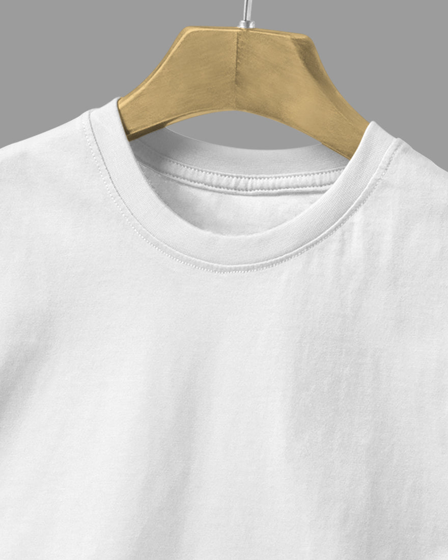 Men Regular Tshirt Plain - Crisp White