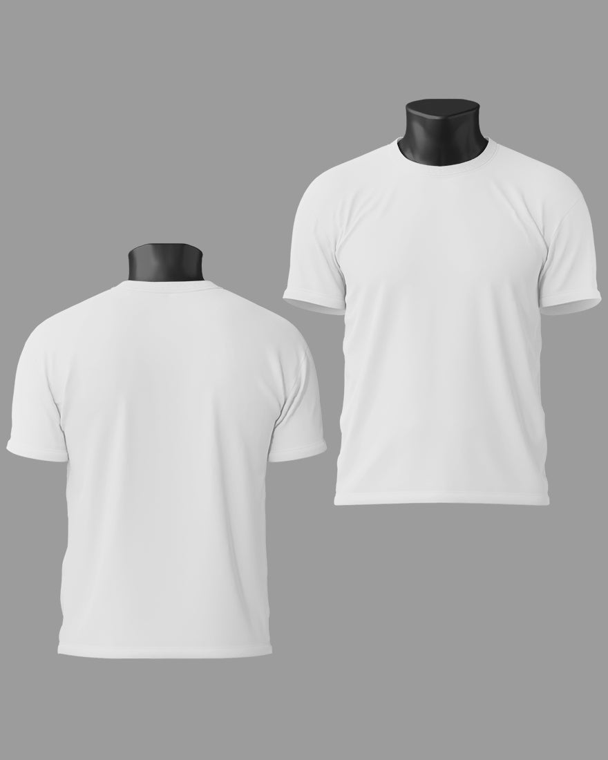 Men Regular Tshirt Plain - Crisp White