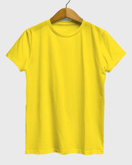 Womens Relaxed Fit Plain TShirt - Mustred Yellow