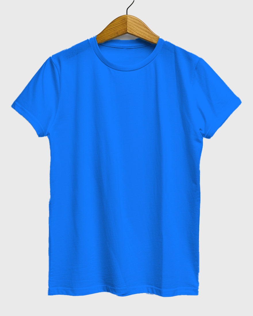 Womens Relaxed Fit Plain TShirt - Ice Blue