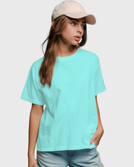 Womens Relaxed Fit Plain TShirt - Lite Ocean blue