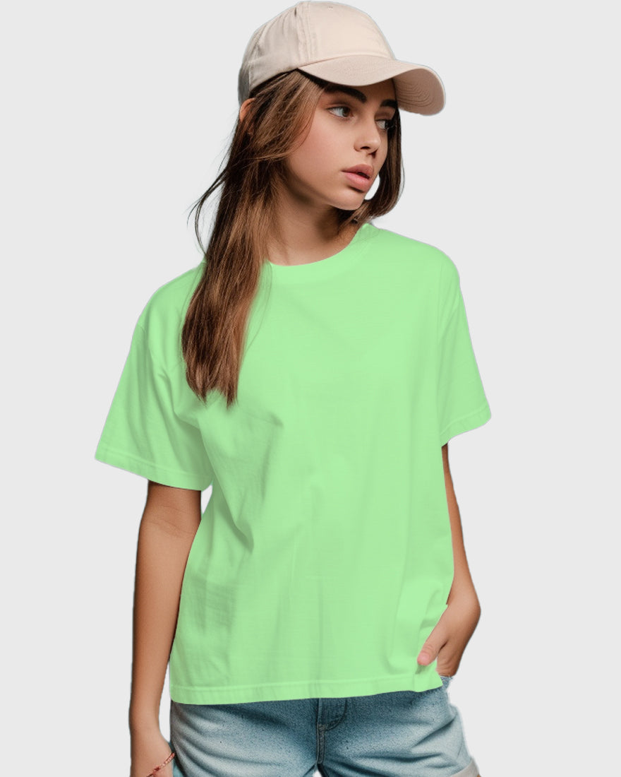 Womens Relaxed Fit Plain TShirt - Mint Green