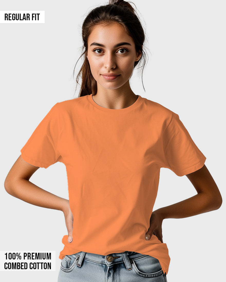 Womens Relaxed Fit Plain TShirt - Lite Orange