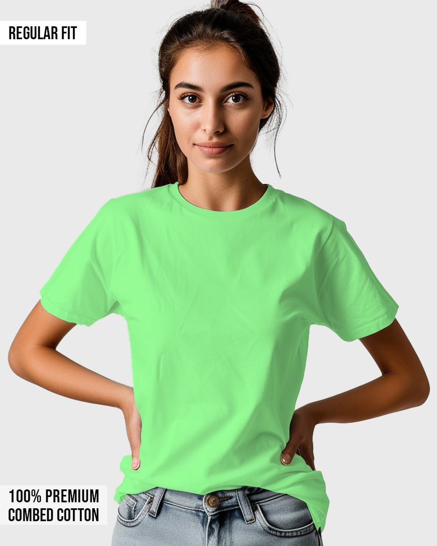 Womens Relaxed Fit Plain TShirt - Mint Green